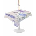 thumbnail image 1 of Outdoor Table Cloth with Umbrella Hole and Zipper, Lavender Spring Waterproof Rectangle Tablecloth 60"x102", Farmhouse Pastoral Pastel Flowers Washable Table Cover for Outside Party Patio Picnic, 1 of 8