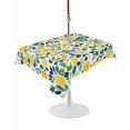 thumbnail image 1 of Outdoor Table Cloth with Umbrella Hole and Zipper,Lemon Waterproof Rectangle Tablecloth 60"x102",Orange Yellow Fruit Botanical Green Leaves Summer Washable Table Cover for Outside Party Patio Picnic, 1 of 8