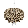 thumbnail image 1 of Outdoor Table Cloth with Umbrella Hole and Zipper, Leopard Waterproof Round Tablecloth 54 Inch, Brown Black Beige Modern Abstract Impressionist Washable Table Cover for Outside Party Patio Picnic, 1 of 8