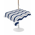 thumbnail image 1 of Outdoor Table Cloth with Umbrella Hole and Zipper,Navy Blue Grey White Waterproof Rectangle Tablecloth 52"x70",Abstract Geometric Ocean Wave Stripe Washable Table Cover for Outside Party Patio Picnic, 1 of 8