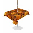 thumbnail image 1 of Outdoor Table Cloth with Umbrella Hole and Zipper, Orange Pumpkins Fall Waterproof Rectangle Tablecloth 54"x80", Thanksgiving Maple Leaf Harvest Washable Table Cover for Outside Party Patio Picnic, 1 of 8
