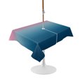 thumbnail image 1 of Outdoor Table Cloth with Umbrella Hole and Zipper, Pink Blue Ombre Waterproof Rectangle Tablecloth 60"x102", Modern Geometric Striped Abstract Art Washable Table Cover for Outside Party Patio Picnic, 1 of 8