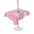 thumbnail image 1 of Outdoor Table Cloth with Umbrella Hole and Zipper, Pink Christmas Waterproof Rectangle Tablecloth 60"x102", Xmas Snowman Snowflake Tree Gray Washable Table Cover for Outside Party Patio Picnic, 1 of 4
