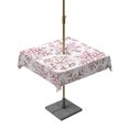 thumbnail image 1 of Outdoor Table Cloth with Umbrella Hole and Zipper, Pink Red Snowflake Christmas Waterproof Square Tablecloth 54"x54", Xmas Snowflake Washable Table Cover for Outside Party Patio Picnic, 1 of 8
