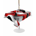 thumbnail image 1 of Outdoor Table Cloth with Umbrella Hole and Zipper, Red Black Grey Waterproof Rectangle Tablecloth 60"x102", Moire Modern Artwork Abstract Washable Table Cover for Outside Party Patio Picnic, 1 of 8