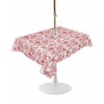thumbnail image 1 of Outdoor Table Cloth with Umbrella Hole and Zipper, Red Botanical Waterproof Rectangle Tablecloth 60"x102", Watercolor Rustic Tree Abstract Washable Table Cover for Outside Party Patio Picnic, 1 of 8