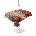 thumbnail image 1 of Outdoor Table Cloth with Umbrella Hole and Zipper, Red Orange Waterproof Rectangle Tablecloth 60"x102", Modern Oil Painting Art Forest Washable Table Cover for Outside Party Patio Picnic, 1 of 8