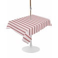 thumbnail image 1 of Outdoor Table Cloth with Umbrella Hole and Zipper, Red Striped Waterproof Rectangle Tablecloth 60"x84", Red White Stripes Farmhouse Washable Table Cover for Outside Party Patio Picnic, 1 of 8