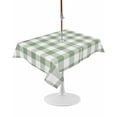 thumbnail image 1 of Outdoor Table Cloth with Umbrella Hole and Zipper, Sage Green Checkered Waterproof Rectangle Tablecloth 52"x70", Farmhouse Buffalo Plaid Washable Table Cover for Outside Party Patio Picnic, 1 of 8