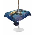 thumbnail image 1 of Outdoor Table Cloth with Umbrella Hole and Zipper, Sea Turtle Waterproof Rectangle Tablecloth 60"x102", Coastal Blue Ombre Star Sky Washable Table Cover for Outside Party Patio Picnic, 1 of 8