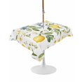 thumbnail image 1 of Outdoor Table Cloth with Umbrella Hole and Zipper, Summer Lemon Waterproof Rectangle Tablecloth 60"x102", Yellow Botanical Spring Floral Blue Washable Table Cover for Outside Party Patio Picnic, 1 of 8
