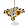 thumbnail image 1 of Outdoor Table Cloth with Umbrella Hole and Zipper, Summer Sunflowers Waterproof Rectangle Tablecloth 54"x80", Pastoral Black Plaid Farmhouse Washable Table Cover for Outside Party Patio Picnic, 1 of 7