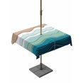 thumbnail image 1 of Outdoor Table Cloth with Umbrella Hole and Zipper, Teal Blue Ombre Stripe Waterproof Square Tablecloth 54"x54", Abstract Summer Beach Coastal Washable Table Cover for Outside Party Patio Picnic, 1 of 5