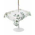 thumbnail image 1 of Outdoor Table Cloth with Umbrella Hole and Zipper, Teal Eucalyptus Leaves Waterproof Rectangle Tablecloth 54"x80", Summer Botanical Spring Weeping Washable Table Cover for Outside Party Patio Picnic, 1 of 8