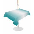 thumbnail image 1 of Outdoor Table Cloth with Umbrella Hole and Zipper, Teal Ombre Waterproof Rectangle Tablecloth 52"x70", Turquoise White Gradient Modern Abstract Art Washable Table Cover for Outside Party Patio Picnic, 1 of 8