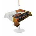 thumbnail image 1 of Outdoor Table Cloth with Umbrella Hole and Zipper,Thanksgiving Pumpkins Waterproof Rectangle Tablecloth 54"x80",Fall Cart Yellow Tree Country Rustic Table Cover for Outside Party Patio Picnic, 1 of 8