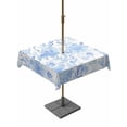 thumbnail image 1 of Outdoor Table Cloth with Umbrella Hole and Zipper, Watercolor Blue Floral Waterproof Square Tablecloth 60"x60", Blue Ombre Botanical Summer Washable Table Cover for Outside Party Patio Picnic, 1 of 8