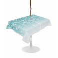 thumbnail image 1 of Outdoor Table Cloth with Umbrella Hole and Zipper, Weeping Flowers Waterproof Rectangle Tablecloth 60"x102", Teal Ombre Spring Floral Botanical Art Washable Table Cover for Outside Party Patio Picnic, 1 of 8