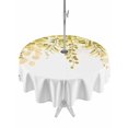 thumbnail image 1 of Outdoor Table Cloth with Umbrella Hole and Zipper, Yellow Eucalyptus Leaves Waterproof Round Tablecloth 60 Inch, Spring Floral Summer Botanical Washable Table Cover for Outside Party Patio Picnic, 1 of 8
