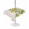 thumbnail image 1 of Outdoor Table Cloth with Umbrella Hole and Zipper, Yellow Lemon Waterproof Rectangle Tablecloth 54"x80", Spring Botanical Leaves Fruit Farmhouse Washable Table Cover for Outside Party Patio Picnic, 1 of 8