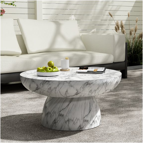 Outdoor Table Marble Faux Finish Magnesium Oxide For Indoor and Patio Placement