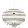 thumbnail image 1 of Outdoor Tablecloth Classical Stripe Round Patio Tablecloths 60 Inch, Waterproof Outside Table Cloths with Umbrella Hole and Zipper, Beige Summer Table Cover for Outdoor Tables, Picnic,, 1 of 6
