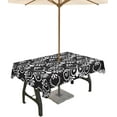 thumbnail image 1 of Outdoor Tablecloth Floral Pattern Rectangle Patio Tablecloths 60x120, Waterproof Outside Table Cloths with Umbrella Hole and Zipper, Black White Summer Table Cover for Outdoor Tables Garden, 1 of 3