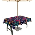 thumbnail image 1 of Outdoor Tablecloth Mexican Floral Rectangle Patio Tablecloths 60x120, Waterproof Table Cloths with Umbrella Hole and Zipper, Geometry Abstract Summer Table Cover for Outdoor Tables Garden, 1 of 5