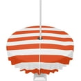 thumbnail image 1 of Outdoor Tablecloth Orange and White Stripes Round Patio Tablecloths 60 Inch, Waterproof Table Cloths with Umbrella Hole and Zipper, Striped Simple Summer Table Cover for Outdoor Tables Garden, 1 of 6