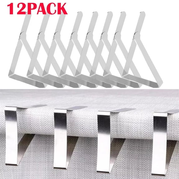 Outdoor Tablecloth Picnic Table Clips Stainless Steel Table Cloth Holders for Picnics Graduation Party Wedding 12Pack
