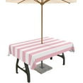thumbnail image 1 of Outdoor Tablecloth Pink and White Stripes Rectangle Patio Tablecloths 60x120, Waterproof Table Cloths with Umbrella Hole and Zipper, Striped Simple Summer Table Cover for Outdoor Tables Garden, 1 of 6