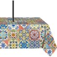 thumbnail image 1 of Outdoor Tablecloth with Umbrella Hole 60x84inch,Farmhouse Boho Outdoor Zipper Tablecloth, Waterproof Wrinkle Resistant Washable Rectangular Tablecloth for Picnics, Party, Camping and BBQ, 1 of 6