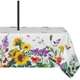 thumbnail image 1 of Outdoor Tablecloth with Umbrella Hole 60x84inch,Sunflower Outdoor Zipper Tablecloth, Waterproof Wrinkle Resistant Washable Rectangular Tablecloth for Picnics, Party, Camping and BBQ, 1 of 6