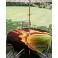 thumbnail image 1 of Outdoor Tablecloth with Umbrella Hole, Abstract Flame Tennis Zippered Table Cloth for Square Tables, Modern Sport Art Washable Waterproof Tablecloths for Picnic Patio Garden, 1 of 9