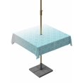 thumbnail image 1 of Outdoor Tablecloth with Umbrella Hole, Blue Morocan Spillproof Waterproof Outdoor Table Cover, Abstract Ombre Geometric Check Modern Patio Tablecloths for Party/Garden/Picnic, Square 60"x60", 1 of 9
