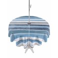 thumbnail image 1 of Outdoor Tablecloth with Umbrella Hole, Blue Nordic Style Stripes Spillproof Waterproof Outdoor Table Cover, Blue Gray Texture Patio Tablecloths for Party/Garden/Picnic, Round 54 inch, 1 of 9