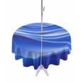 thumbnail image 1 of Outdoor Tablecloth with Umbrella Hole, Blue Striped Spillproof Waterproof Outdoor Table Cover, Modern Abstract Art Wave Moire Gradient Patio Tablecloths for Party/Garden/Picnic, Round 54 inch, 1 of 9