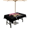 thumbnail image 1 of Outdoor Tablecloth with Umbrella Hole,Flag Day USA Flag Soldier Boot Patriotic Black Back Spillproof Waterproof Table Cloth Zippered Table Covers,Red Stripe Stars Washable Tablecloths for Picnic, 1 of 6