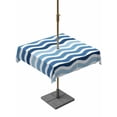 thumbnail image 1 of Outdoor Tablecloth with Umbrella Hole, Geometric Blue Ombre Spillproof Waterproof Outdoor Table Cover, Modern Gradient White Ocean Striped Patio Tablecloths for Party/Garden/Picnic, Square 54"x54", 1 of 9