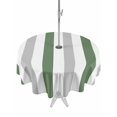 thumbnail image 1 of Outdoor Tablecloth with Umbrella Hole, Geometric Grey Spillproof Waterproof Outdoor Table Cover, Sage Green White Striped Minimalist Patio Tablecloths for Party/Garden/Picnic, Round 60 inch, 1 of 9