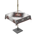 thumbnail image 1 of Outdoor Tablecloth with Umbrella Hole, Gray Red Boho Spillproof Waterproof Outdoor Table Cover, Southwestern Ethnic Abstract Geometric Patio Tablecloths for Party/Garden/Picnic, Square 60"x60", 1 of 9