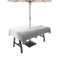 thumbnail image 1 of Outdoor Tablecloth with Umbrella Hole, Grey Ombre Spillproof Waterproof Outdoor Table Cover, Summer Minimalist Ocean Waves Patio Tablecloths for Party Picnic Camping, Rectangle 52"x70", 1 of 9