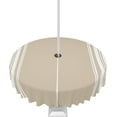 thumbnail image 1 of Outdoor Tablecloth with Umbrella Hole, Khaki and White Stripe Round Tables Waterproof Tabletop Collection for Patio, Garden, Picnic, Camping, Dining 60R, 1 of 6