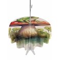 thumbnail image 1 of Outdoor Tablecloth with Umbrella Hole, Mushroom Frogs Spillproof Waterproof Outdoor Table Cover, Spring Floral Green Botanical Rustic Patio Tablecloths for Party/Garden/Picnic, Round 54 inch, 1 of 9