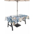thumbnail image 1 of Outdoor Tablecloth with Umbrella Hole for Patio/Picnic/Party, Blue Turtle Coastal Waterproof Table Cloth Rectangle Table Cover Washable, Beach Coral Nautical Starfish Sea Eucalyptus (60"x 120"), 1 of 8