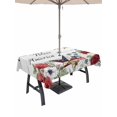 thumbnail image 1 of Outdoor Tablecloth with Umbrella Hole for Patio/Picnic/Party/Camping, 4th of July Waterproof Table Cloth Rectangle Table Cover Washable, Independence Day American Star Floral Wood (52"x 70"), 1 of 9