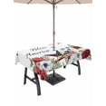 thumbnail image 1 of Outdoor Tablecloth with Umbrella Hole for Patio/Picnic/Party/Camping, 4th of July Waterproof Table Cloth Rectangle Table Cover Washable, Independence Day American Star Roses Floral (60"x 84"), 1 of 9