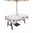 thumbnail image 1 of Outdoor Tablecloth with Umbrella Hole for Patio/Picnic/Party/Camping, 4th of July Waterproof Table Cloth Rectangle Table Cover Washable, Independence Day Blue Red Star Firework (52"x 70"), 1 of 8