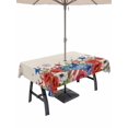thumbnail image 1 of Outdoor Tablecloth with Umbrella Hole for Patio/Picnic/Party/Camping, 4th of July Waterproof Table Cloth Rectangle Table Cover Washable, Red Blue Independence Day Floral Star Rustic (60"x 84"), 1 of 9