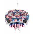 thumbnail image 1 of Outdoor Tablecloth with Umbrella Hole for Patio/Picnic/Party/Camping, 4th of July Waterproof Table Cloth Round Cover Washable, USA Blue Red Gnomes Independence Day (Dia 60"), 1 of 9